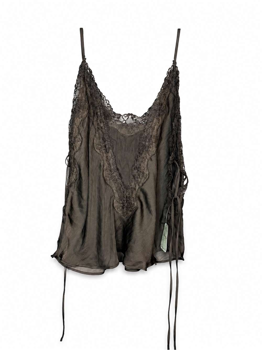 NWT Free People Intimately Someone Like You Black Lace-Trim Satin Cami - Picture 7 of 9